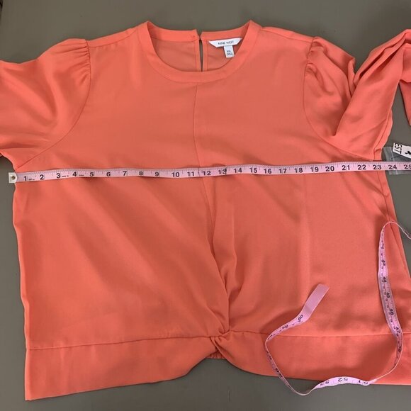 Nine West Womens Blouse XXL NEW Coral Top Twist Front Blouson Work Office Spring - Picture 14 of 16